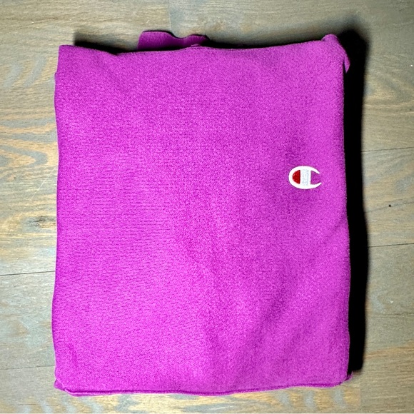 Purple Champion Reverse Weave Hoodie (C Logo). - Picture 3 of 3